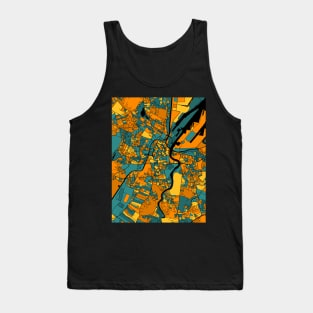 Belfast Map Pattern in Orange & Teal Tank Top